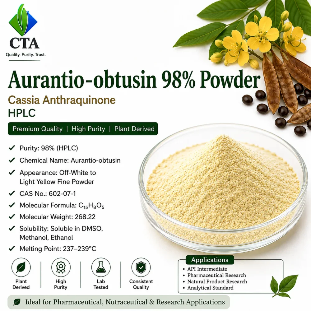 Aurantio-obtusin 98% Powder - Chemicals & Raw Materials by Central Trade Agency Pvt. Ltd.