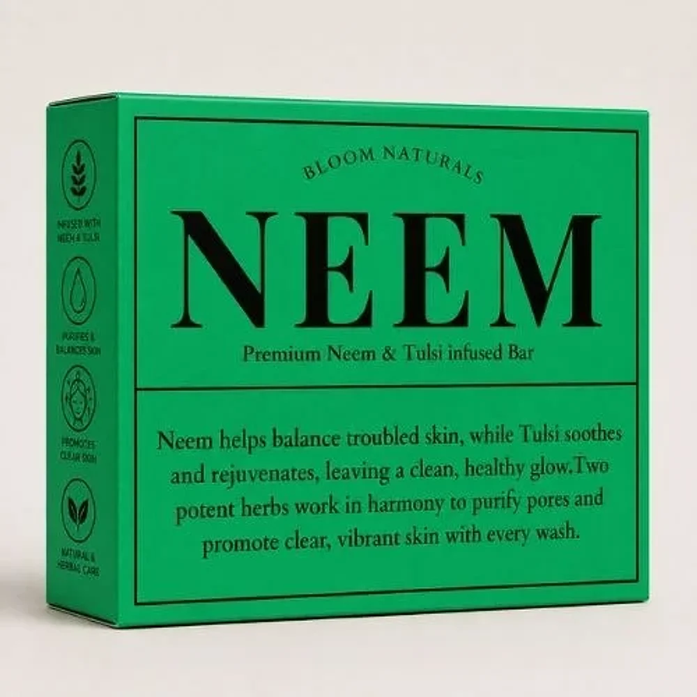 Herbal Neem Tulsi Bar Soap - Beauty & Personal Care by Bloom Naturals