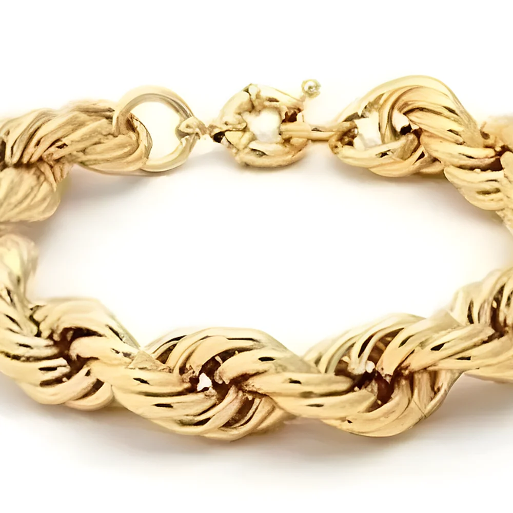Gold Plated Brass Rope Style Bracelet - Gems & Jewelry by Jaya Jems Impex