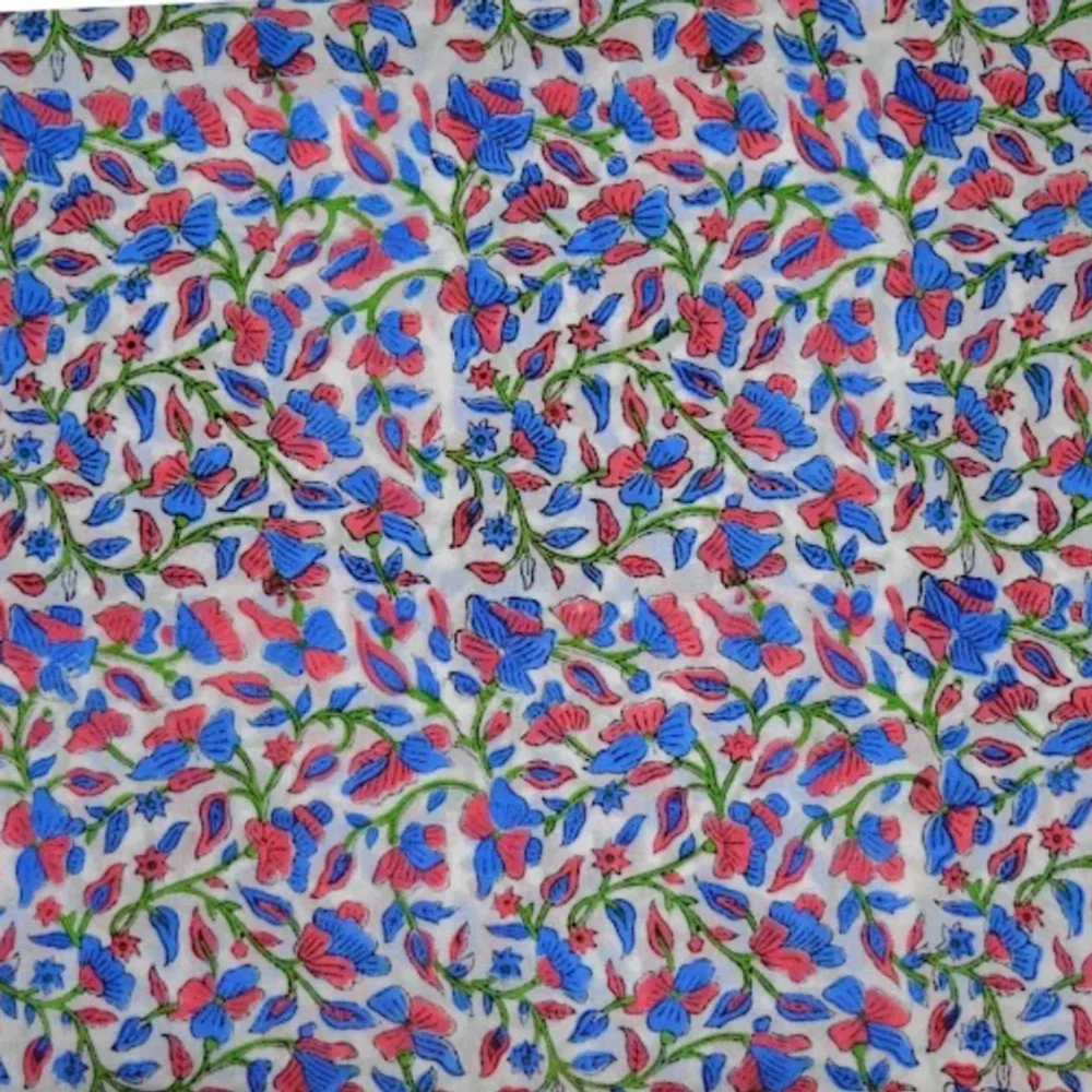 Cotton Hand-Block Floral Fabric - Textiles & Apparel by Fabric Venue Lifestyle Pvt. Ltd.