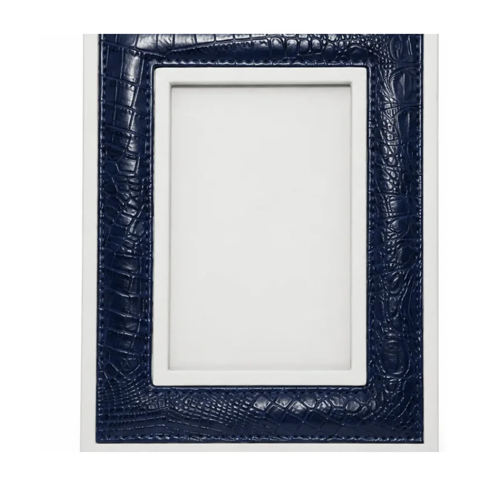 Blue Crocodile Texture Photo Frame - Home & Kitchen by SB Leather & Home Furnishing LLP