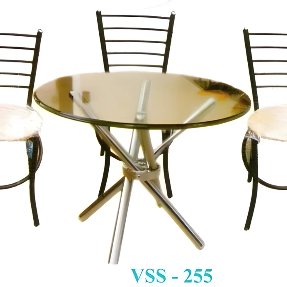 Round Glass Dining Table Vss - 255 - Furniture & Interiors by M/S. Vss Sales and Services