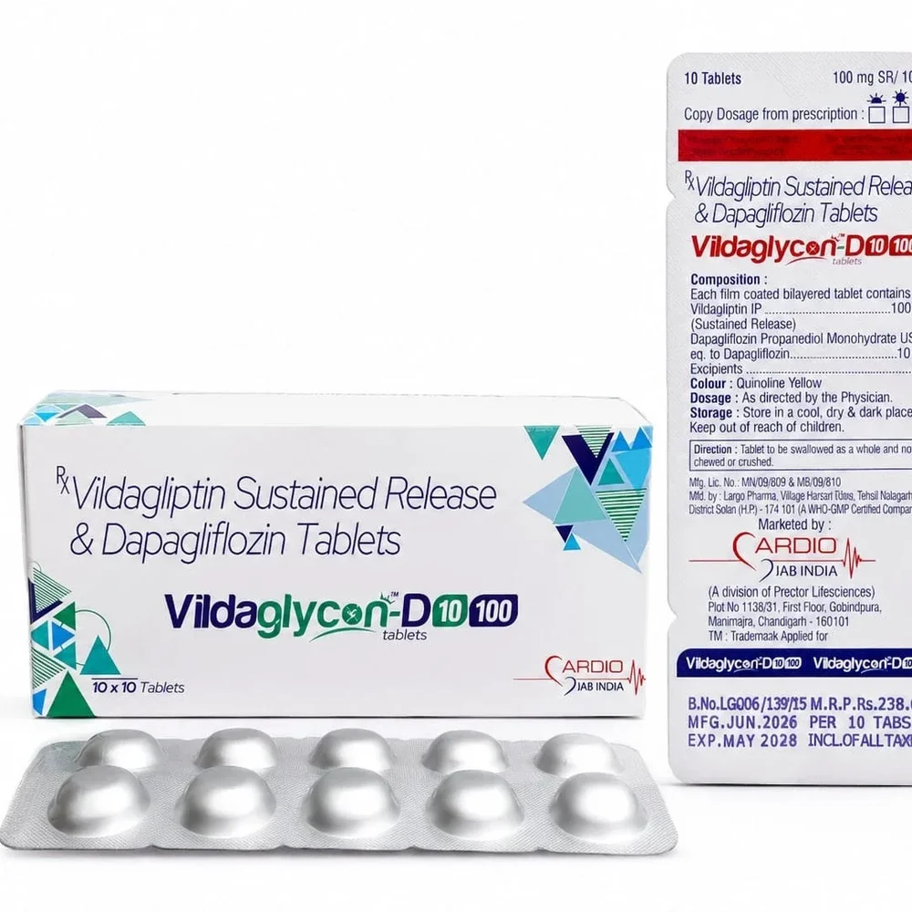 Vildaglycen-D Sustained Release Tablets 100mg SR/10mg - Healthcare & Medical by Prector Lifesciences