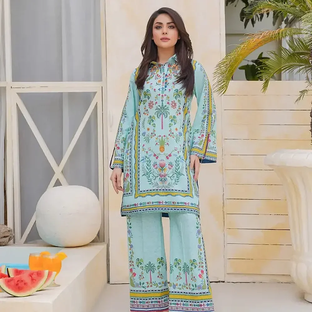 Digital Printed Muslin Kurta and Pants Set - Textiles & Apparel by Ayzel Pvt. Ltd.