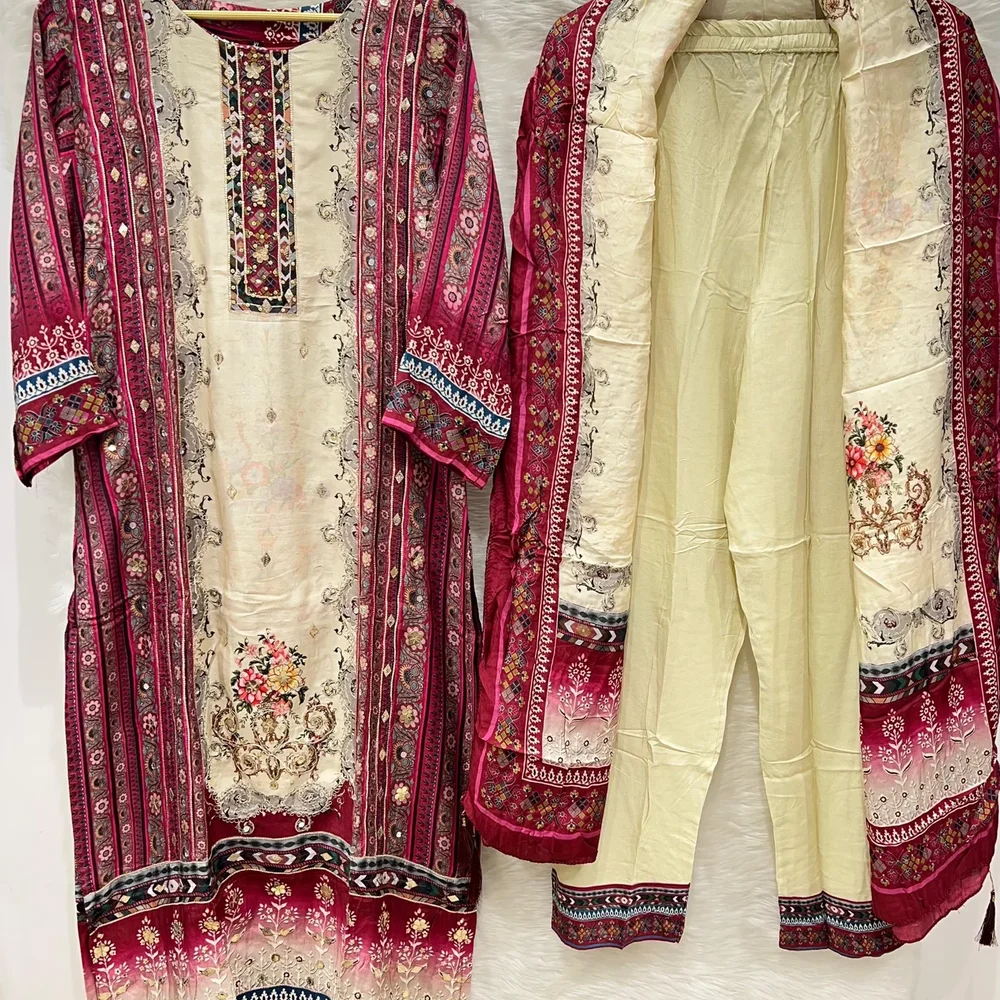 Printed Muslin Rayon Suit Set - Textiles & Apparel by Ayzel Pvt. Ltd.