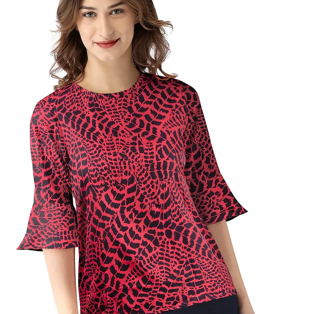 Gajari Round Neck Crepe Top for Girls - Textiles & Apparel by Cara Exim