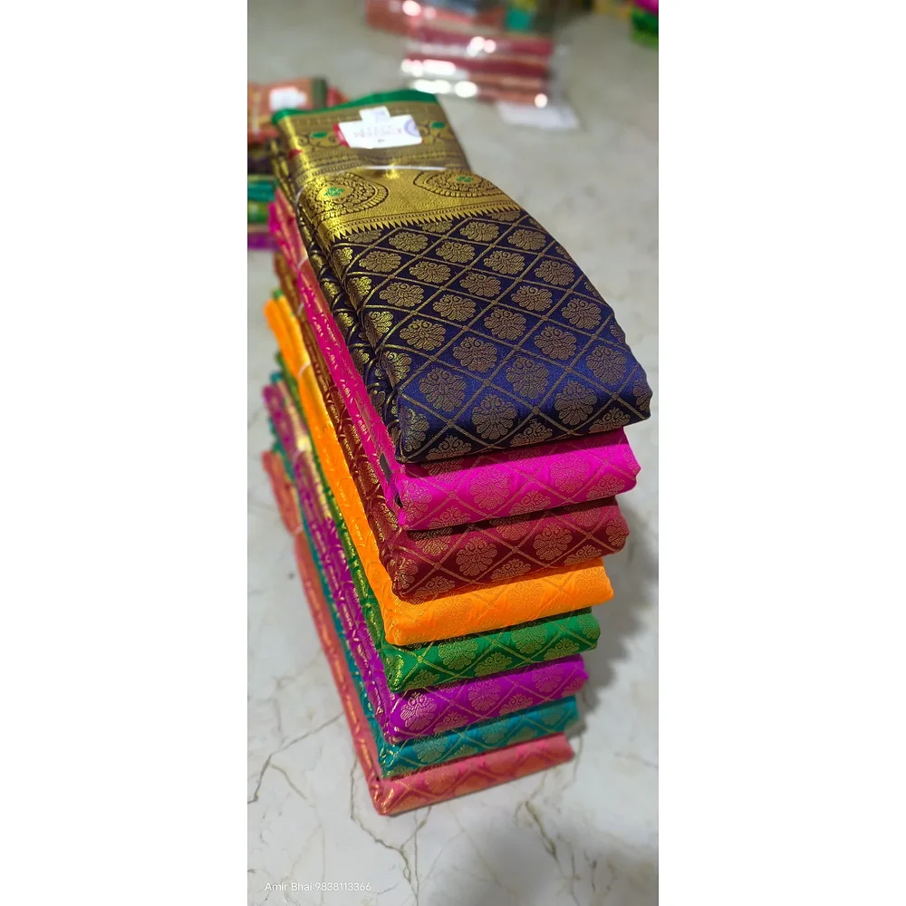 Silk Brocade Zari Work Saree with Blouse Piece - Textiles & Apparel by F.F Collection