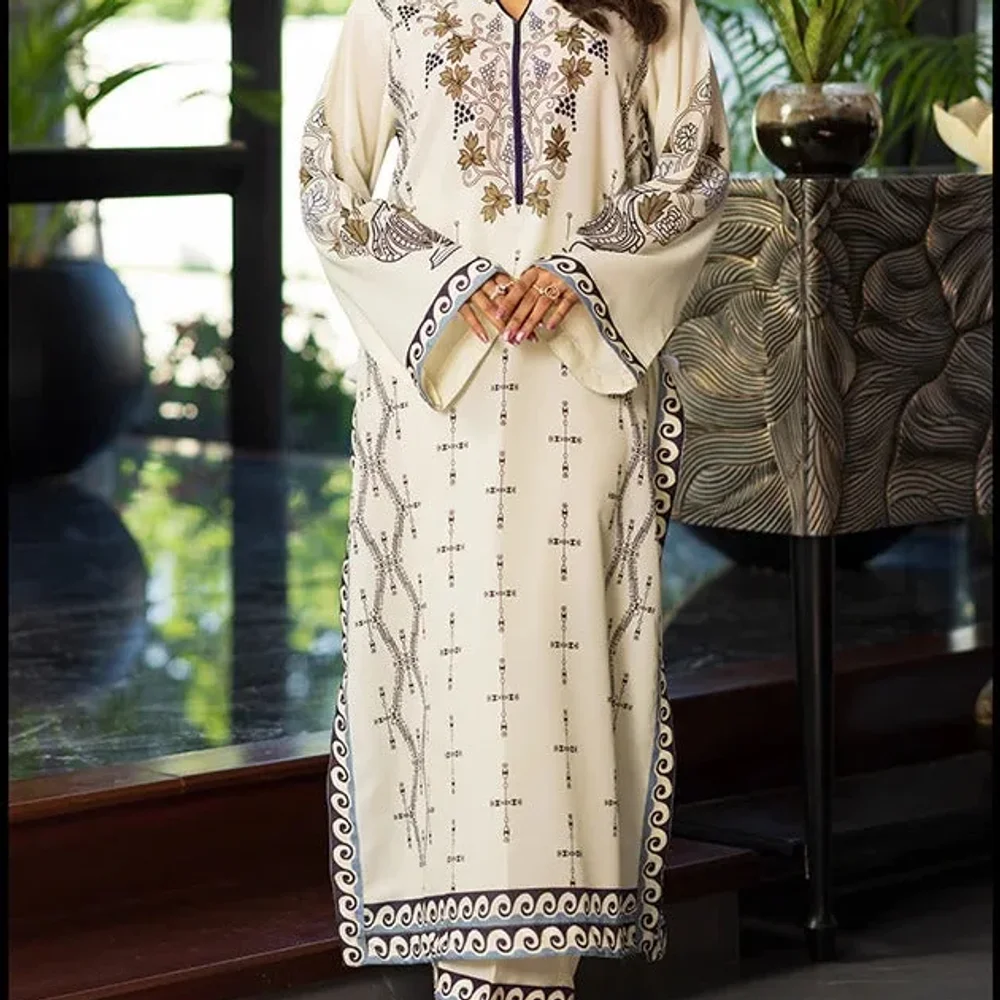 Digital Printed Muslin Kurta and Pants Set - Textiles & Apparel by Ayzel Pvt. Ltd.