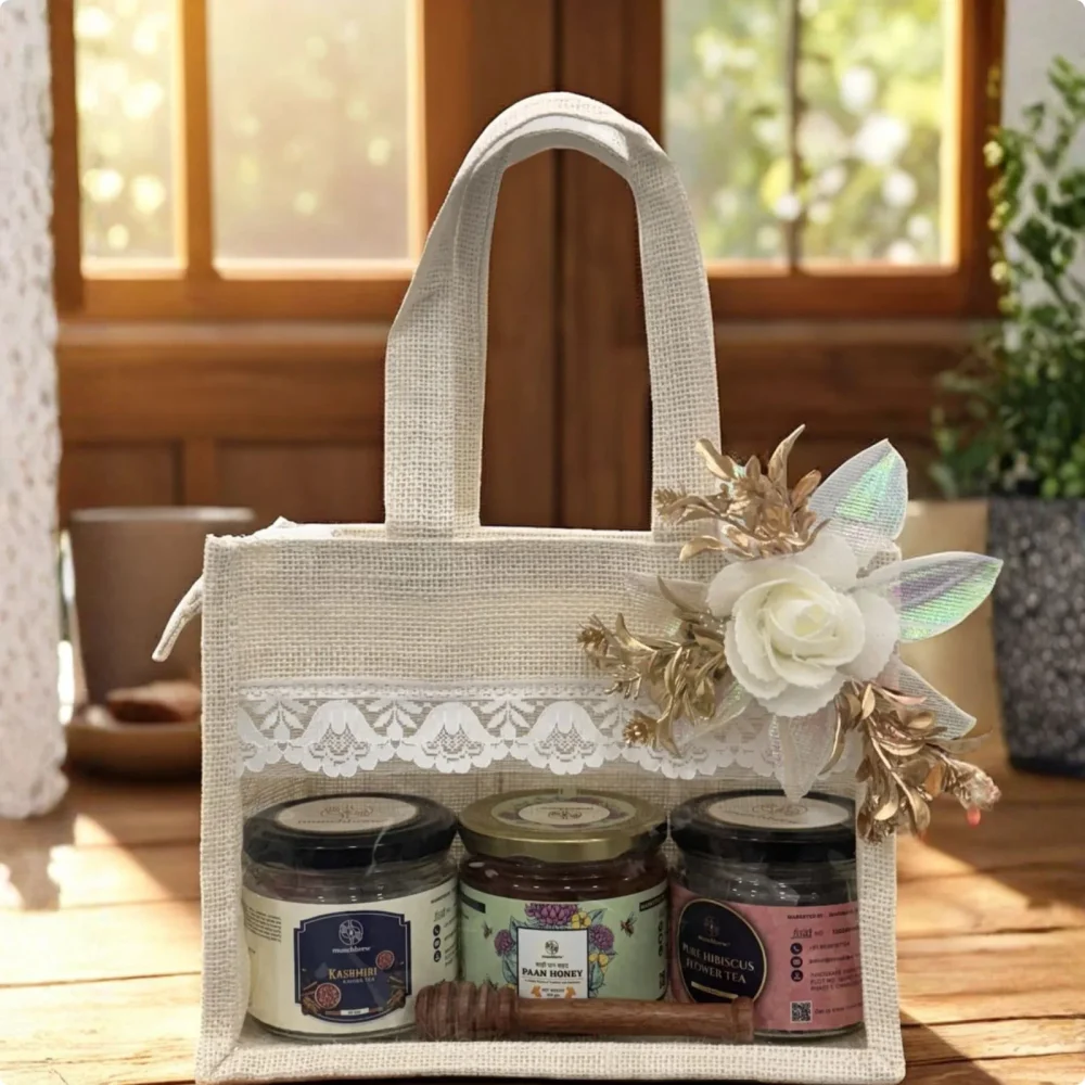 Golden Honey & Tea Gift Hamper - Handicrafts & Gifts by Innoskape India Pvt. Ltd.