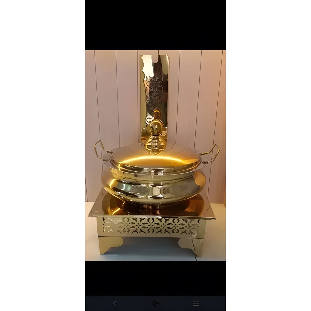 Brass Chafing Dish with Stainless Steel 304 Insert and Glass Lid - Machinery & Equipment by Moradabad Hotelware