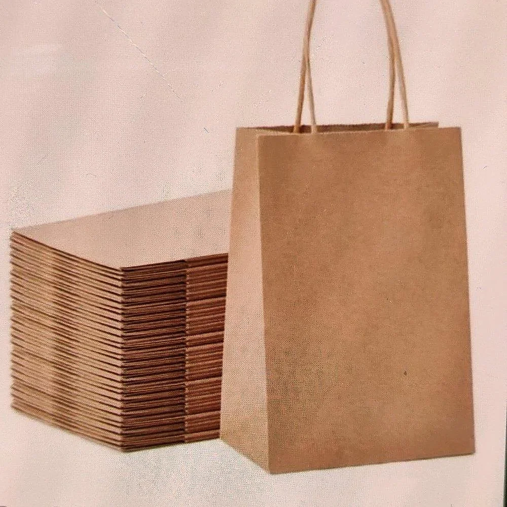 Brown Paper Carry Bags with Handles - Packaging & Printing by Devx Enterprises