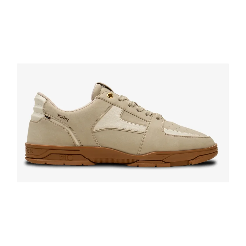 Karigar Sand-Beige Low-Top Sneakers - Footwear, Bags & Leather Goods by Disruptive Fashion Pvt. Ltd.