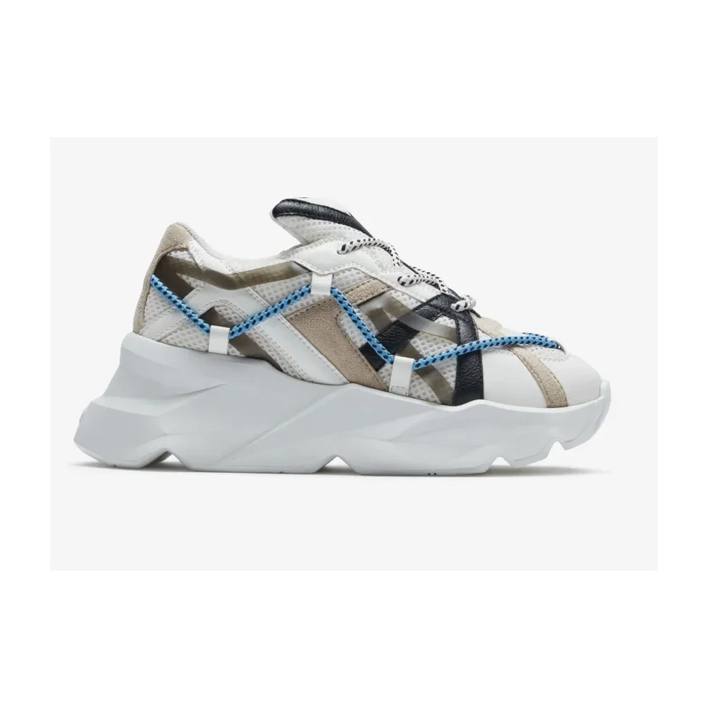 7-10 White Color Block Vegan Chunky Sneaker - Footwear, Bags & Leather Goods by Disruptive Fashion Pvt. Ltd.