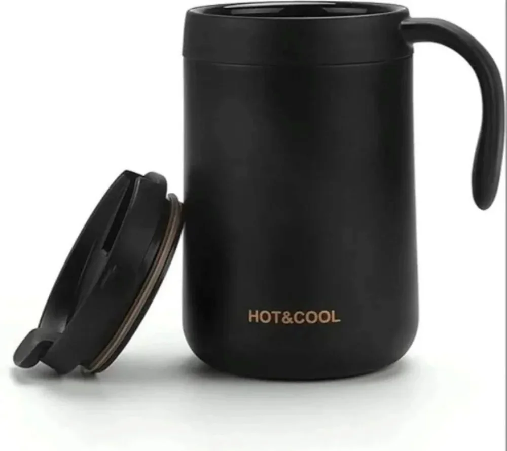 Stainless Steel Double Wall Vacuum Insulated Coffee Mug 500 mL - Home & Kitchen by Y K Trading