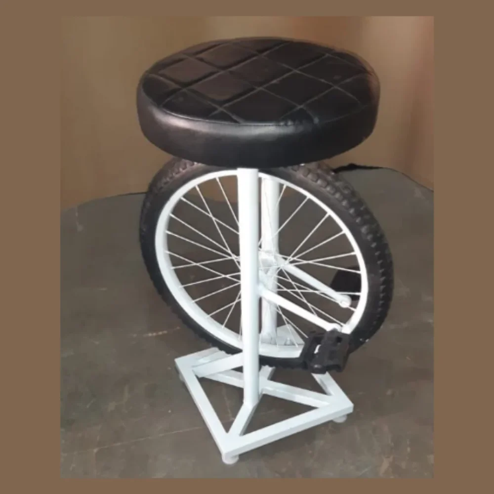 Adjustable Metal Bar Stool with Swivel and Footrest - Furniture & Interiors by Upcycle Furnishing India