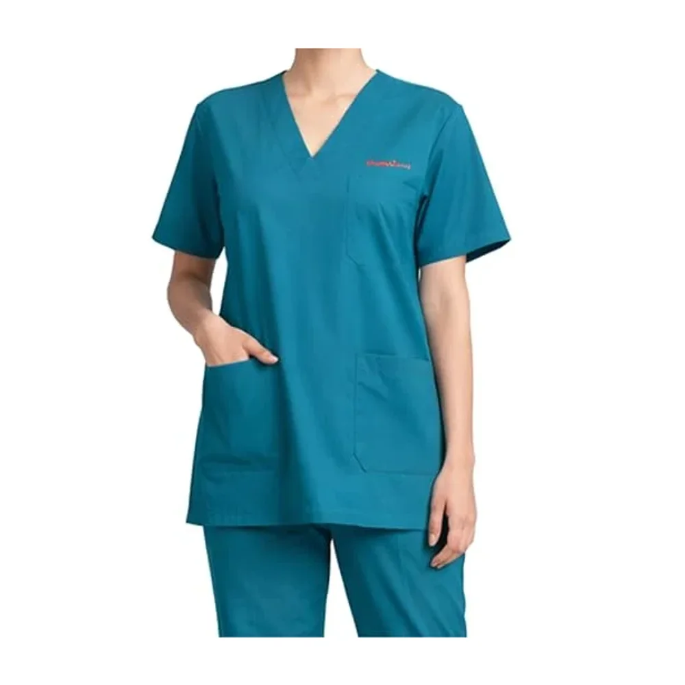 Women's Dark Green Lycra Antimicrobial Scrub Suit - Textiles & Apparel by Accurate Surgicals