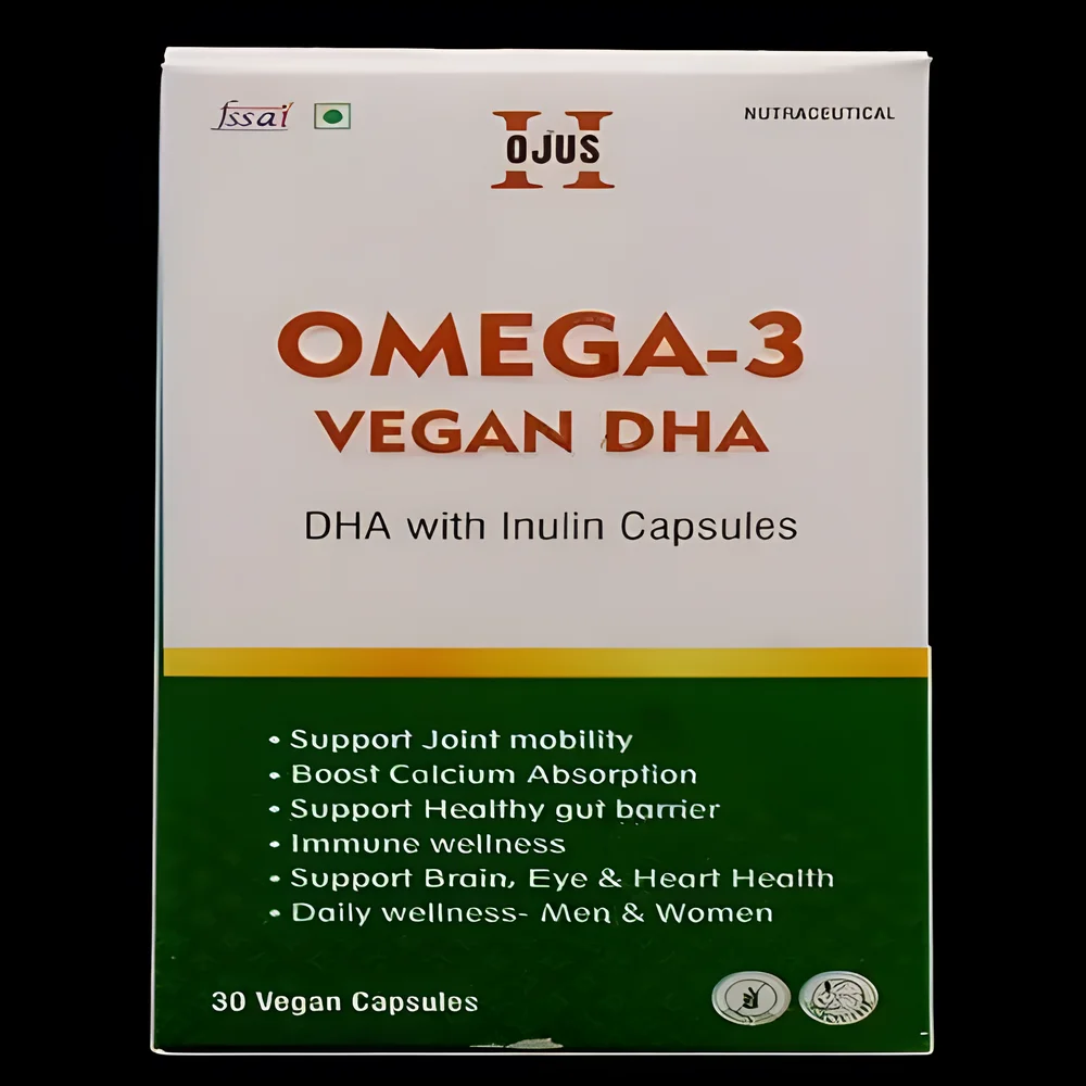 OJUS Omega-3 Vegan DHA with Inulin Capsules - Healthcare & Medical by Dhara Nature Organics