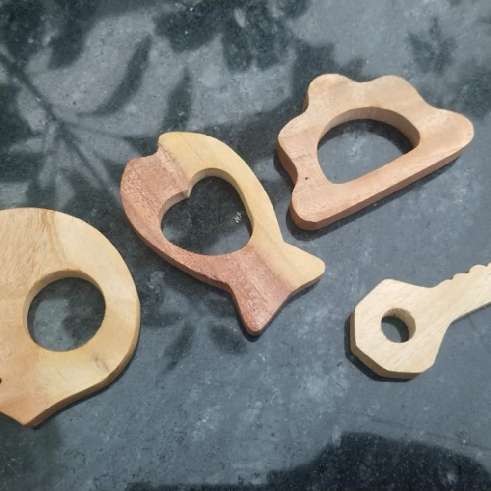 Brown Wooden Baby Teether - Handicrafts & Gifts by Shree Anant International