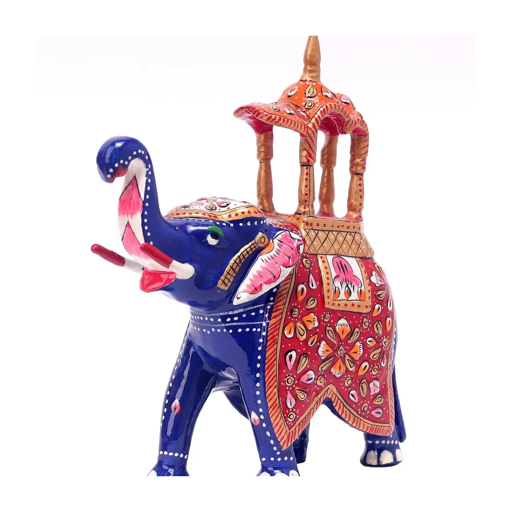 Blue Handmade Metal Animal Statue - Home & Kitchen by Lav Craft