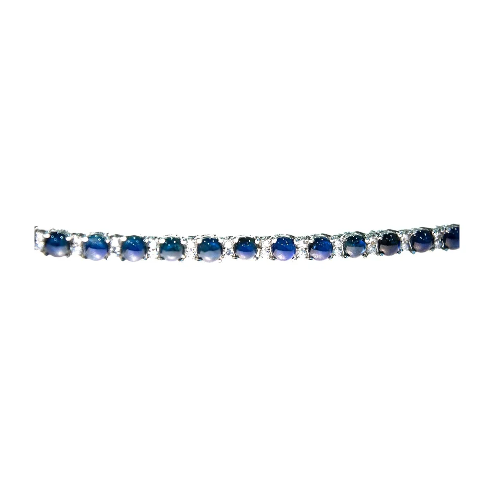 3 mm Blue Sapphire Silver Bracelets - Gems & Jewelry by Zairish Global
