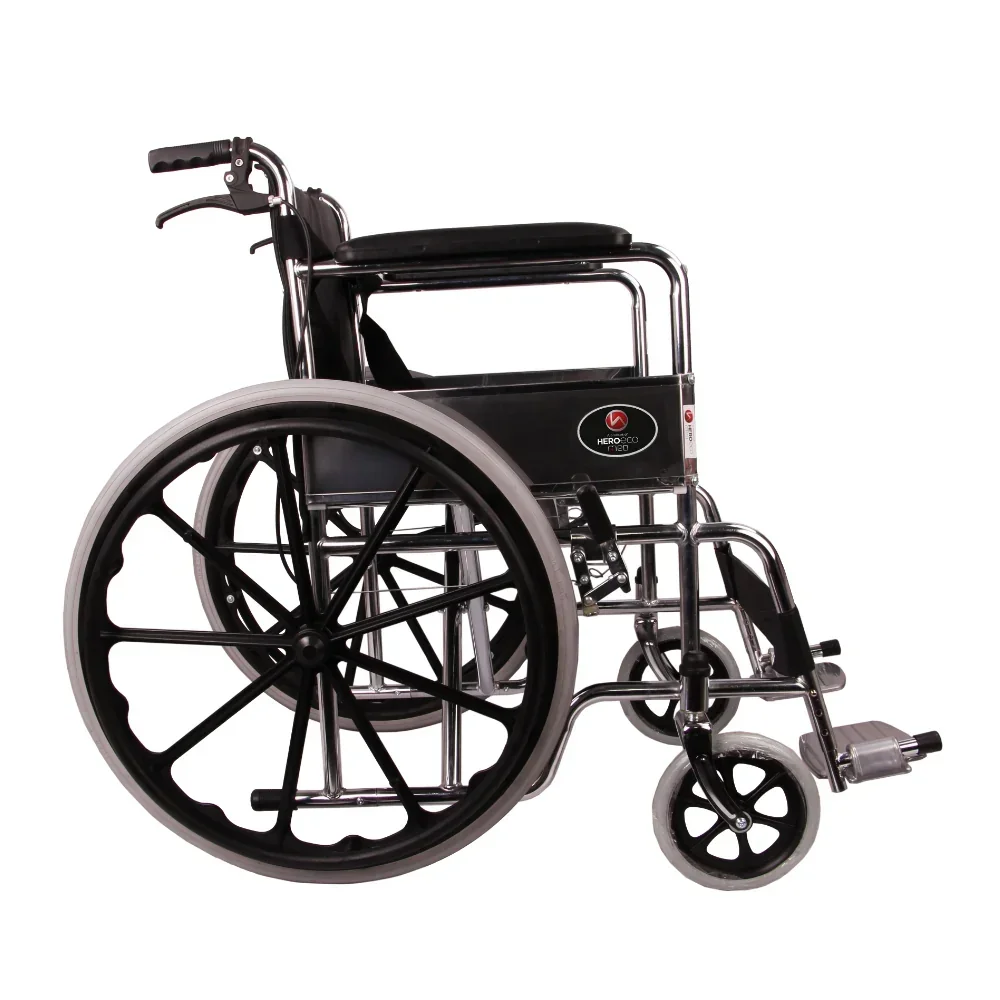 MHL 1002 AX Manual Chrome Wheelchair with Attendant Brakes - Healthcare & Medical by Accurate Surgicals