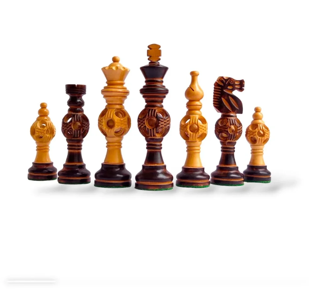 5 inch King Height Boxwood Chess Pieces - Sports, Toys & Games by Enterro Lucid Traders LLP