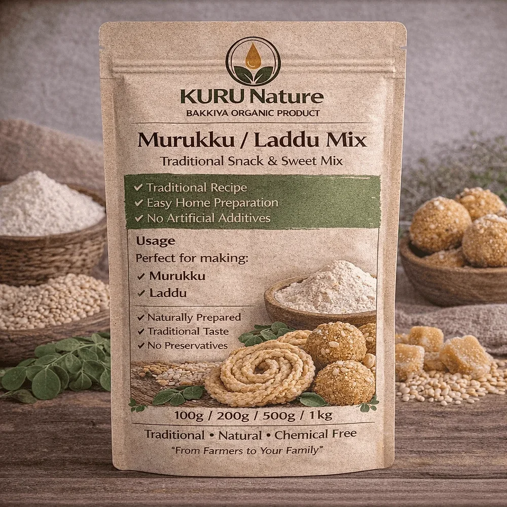 Murukku Laddu Flour Mix 50g - Food & Agriculture by Bakkiya Organic Product