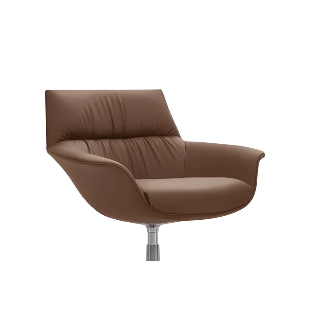 Mid-Century Modern Leather Swivel Lounge Chair - Furniture & Interiors by Furniture Hub