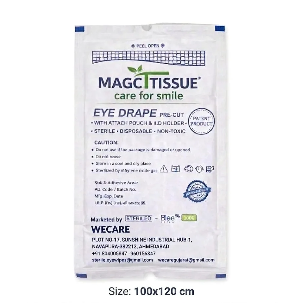 ETO-Sterilized Ophthalmic Surgical Drape 100x120 cm - Healthcare & Medical by Wecare