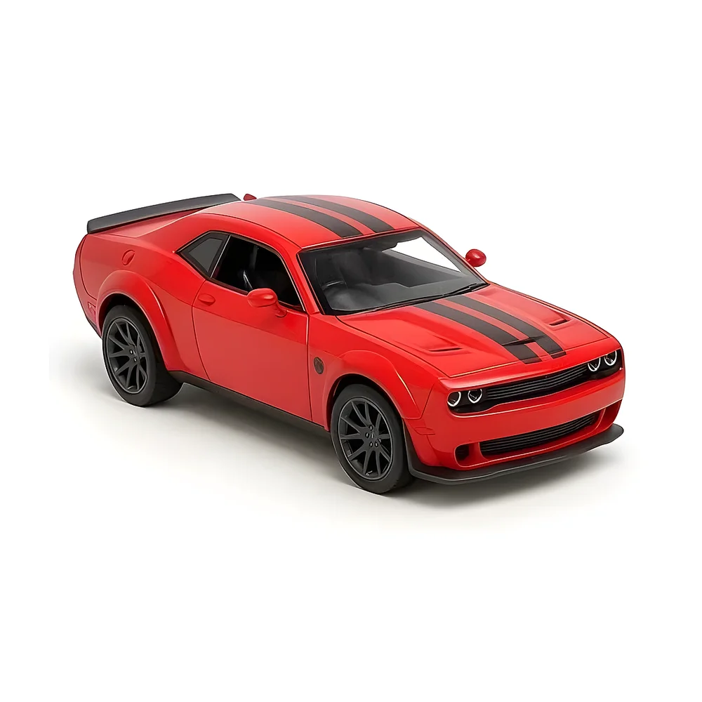 Toy Arena Dodge Challenger Srt Diecast Toy Car Black With Stripes (Red) - Sports, Toys & Games by Unique Enterprises