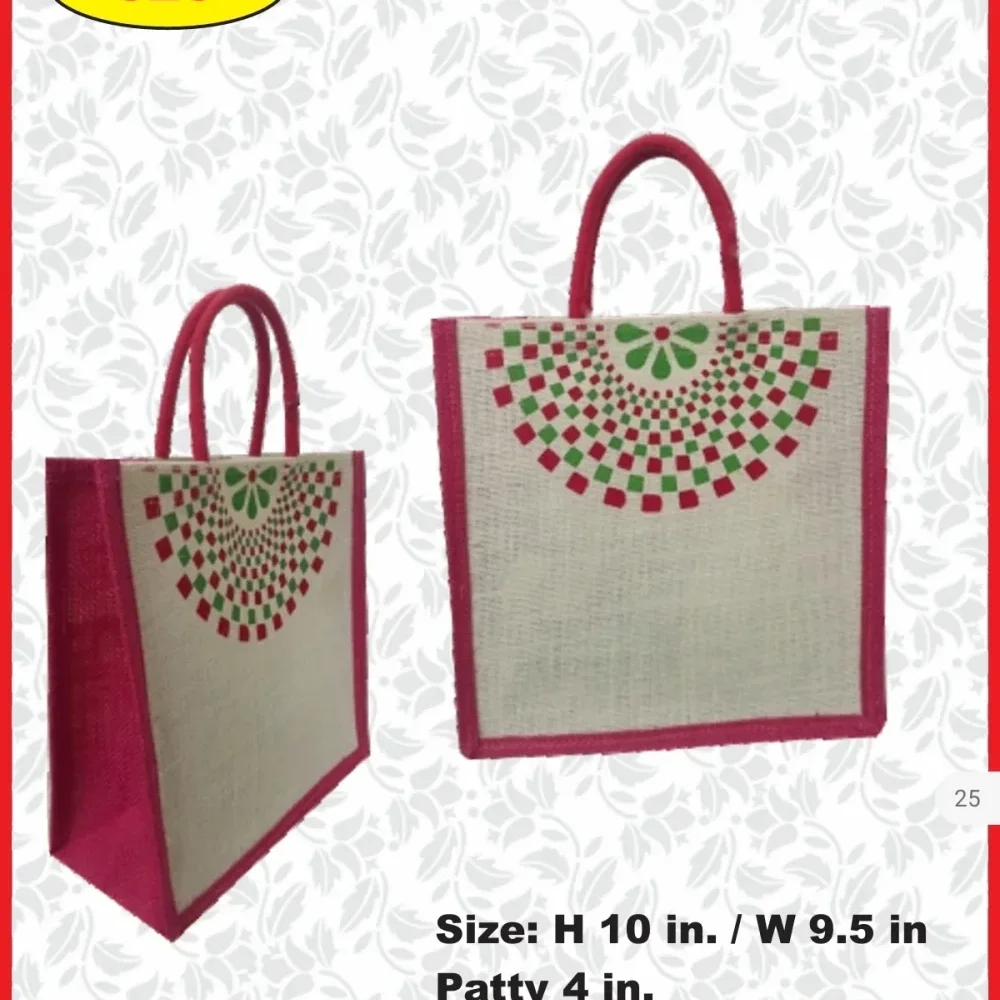 Cotton Jute Shopping Bag with Velcro Closure - Footwear, Bags & Leather Goods by Ecommerce Star Traders