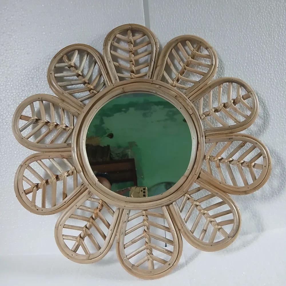 Handmade Rattan Wall Mirror - Home & Kitchen by SK Handicrafts