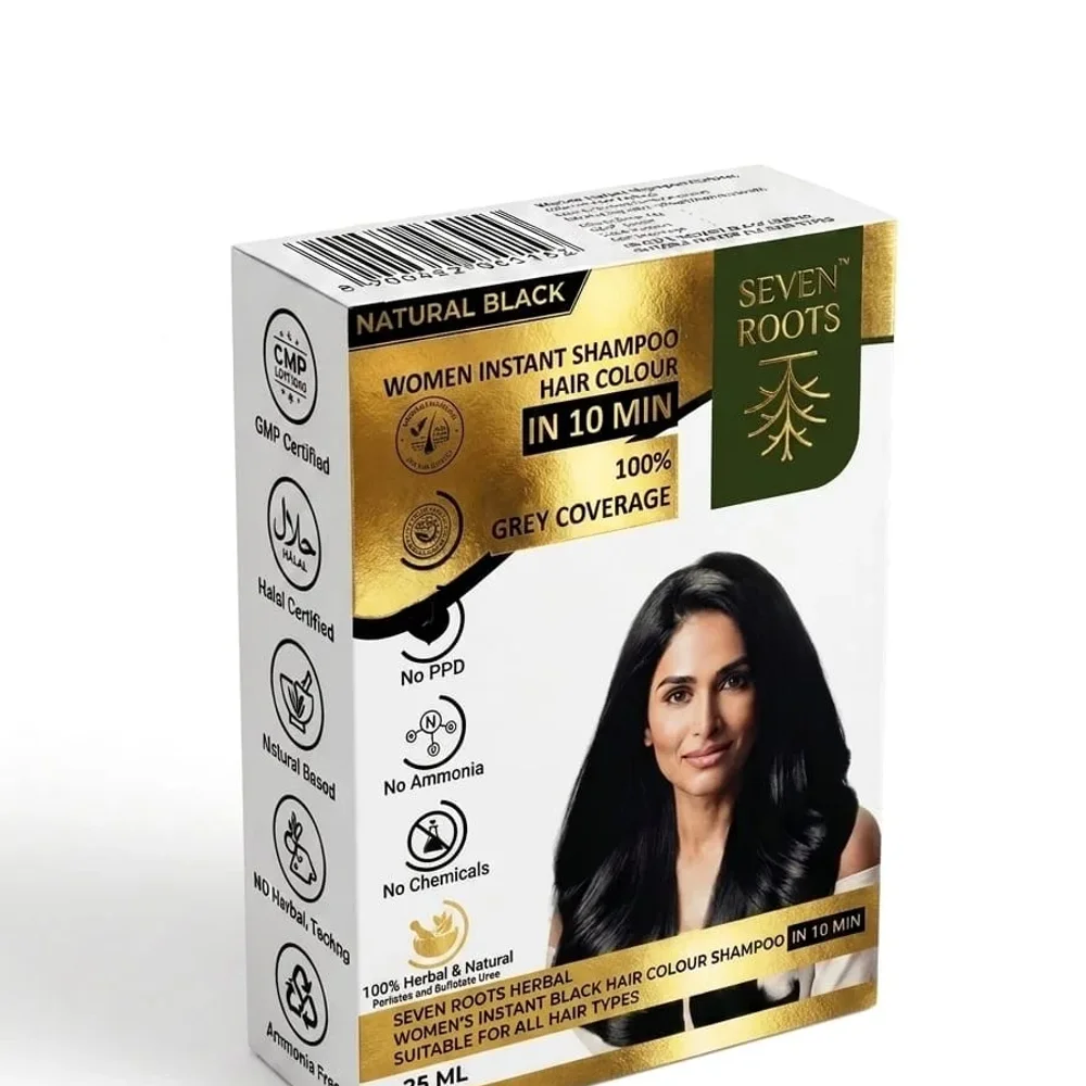 Seven Roots Instant Shampoo Hair Colour with Amla and Bhringraj - Beauty & Personal Care by Seven Roots