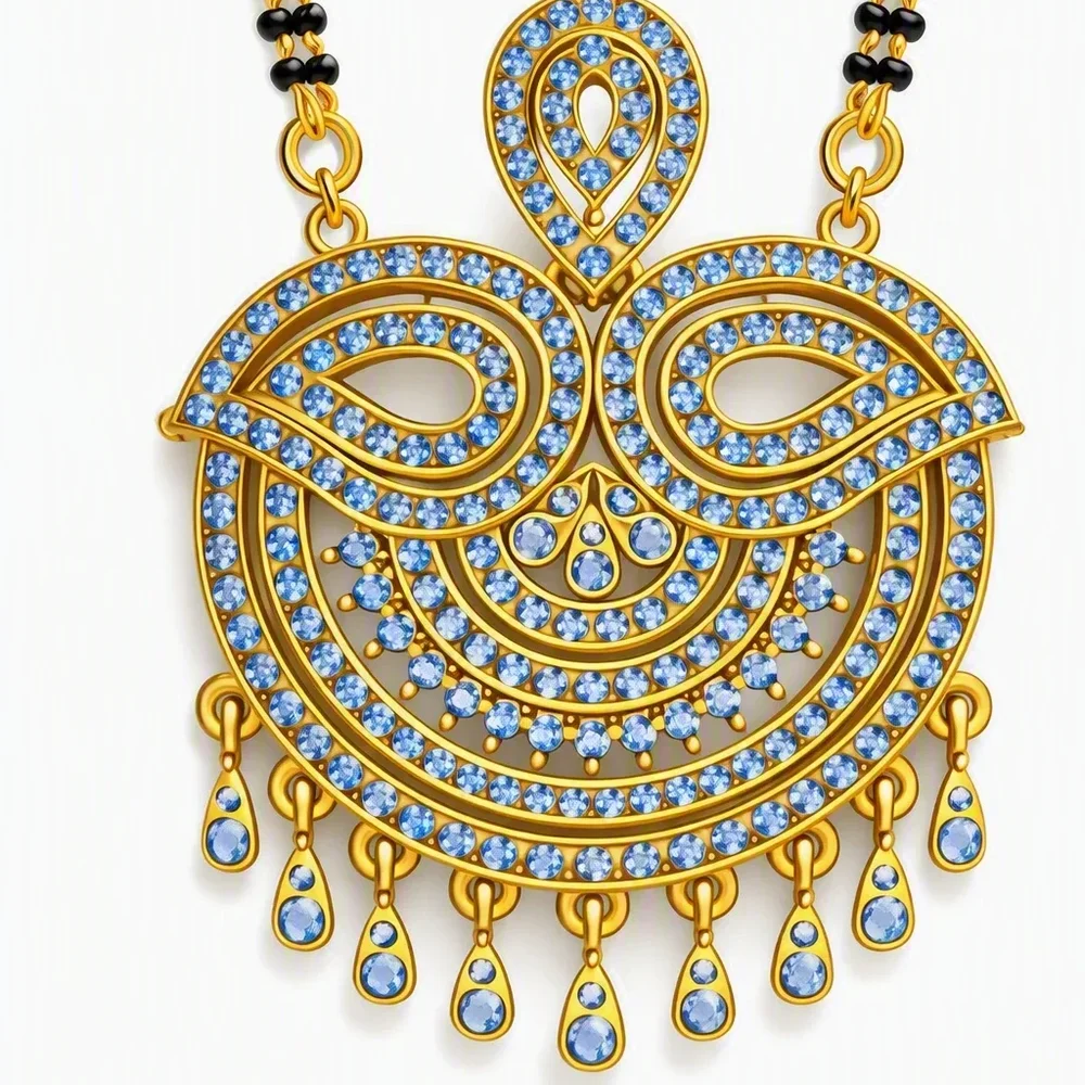 Gold Plated Silver Mangalsutra - Gems & Jewelry by KK Jewels India