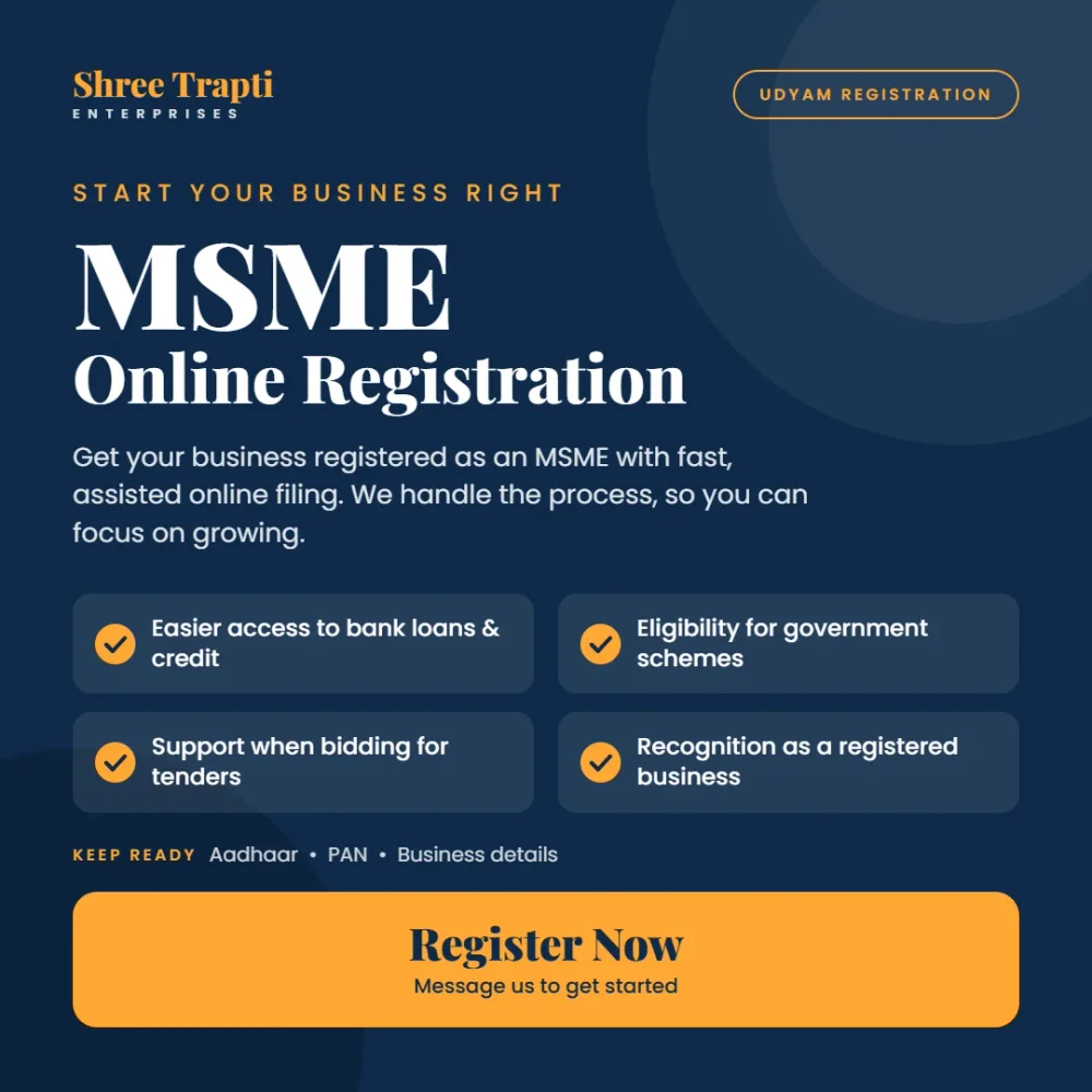 Online MSME Registration - Business & Professional Services by Krishna Consultancy Services