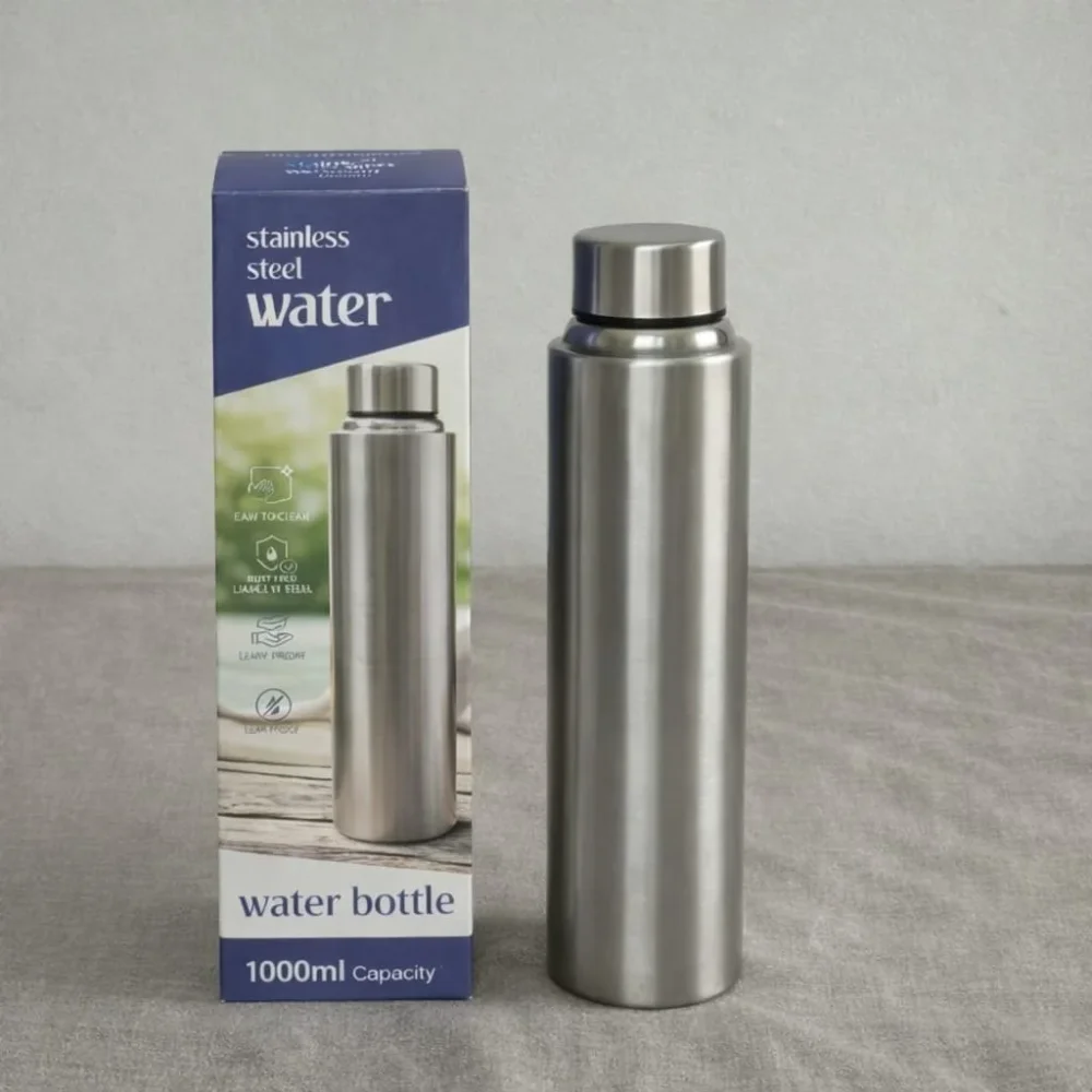 1000ml SS 304 Single Wall Sports Bottle - Home & Kitchen by Shree Anant International