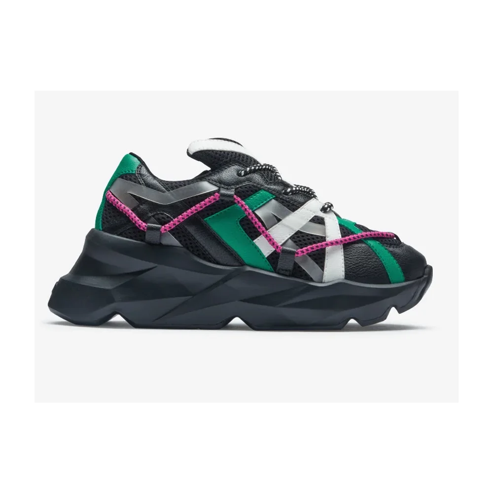 7-10 Black Color Block Chunky Sneaker - Footwear, Bags & Leather Goods by Disruptive Fashion Pvt. Ltd.