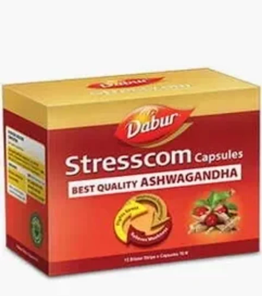 DABUR Stresscom Ashwagandha Capsules - Healthcare & Medical by Triangle Agencies