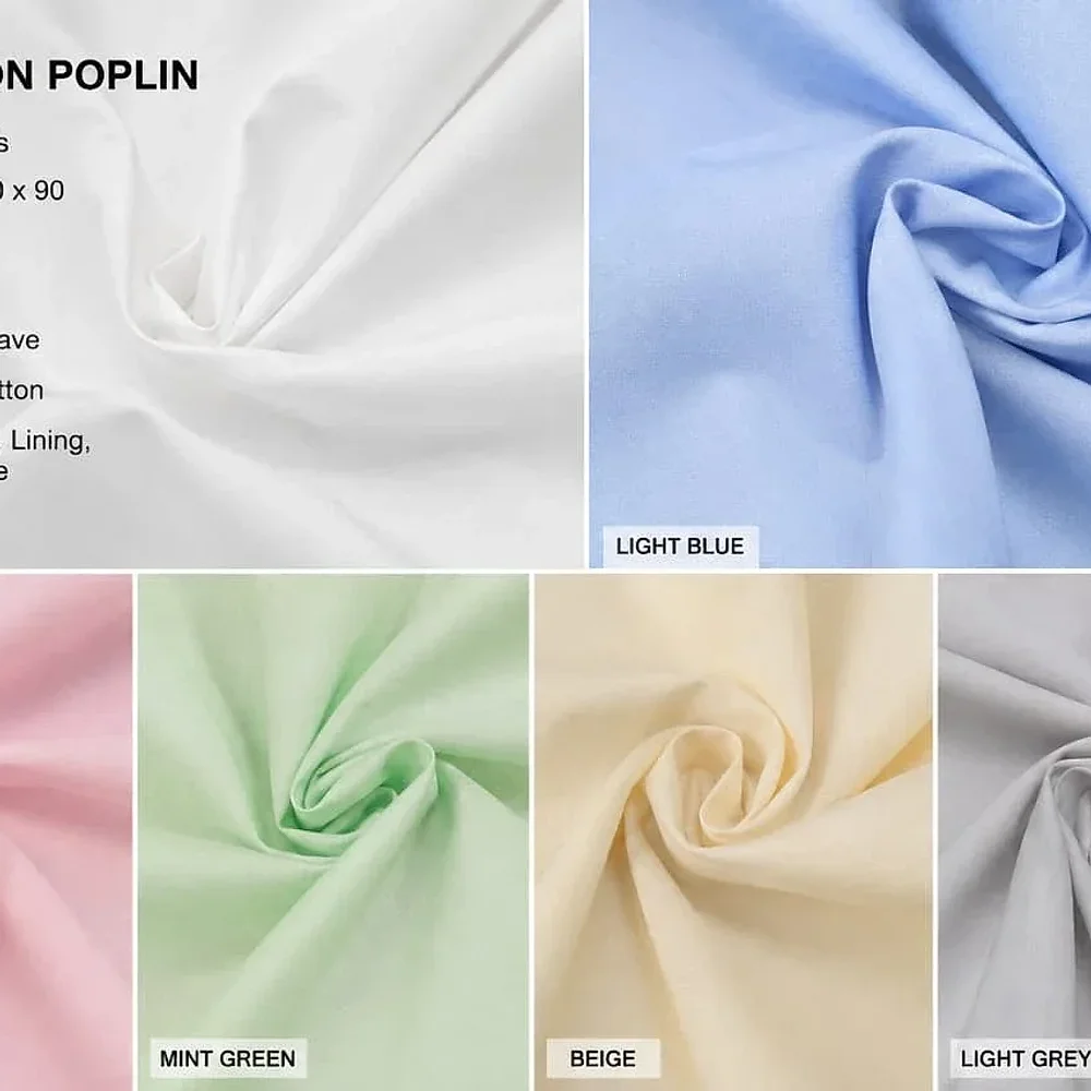 40s Cotton Poplin Fabric - Textiles & Apparel by Weavon Tex India
