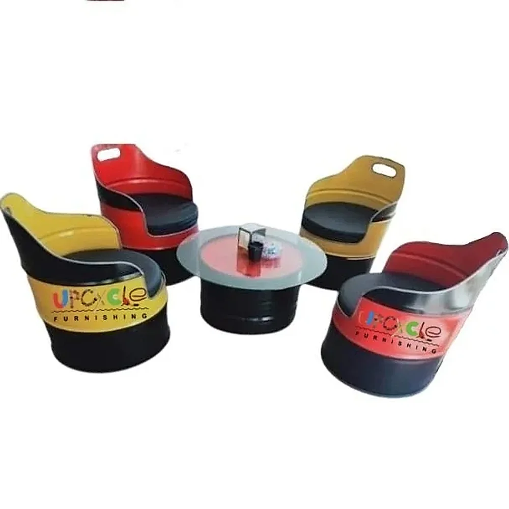 4 Seater Barrel Design Furniture Set - Furniture & Interiors by Upcycle Furnishing India
