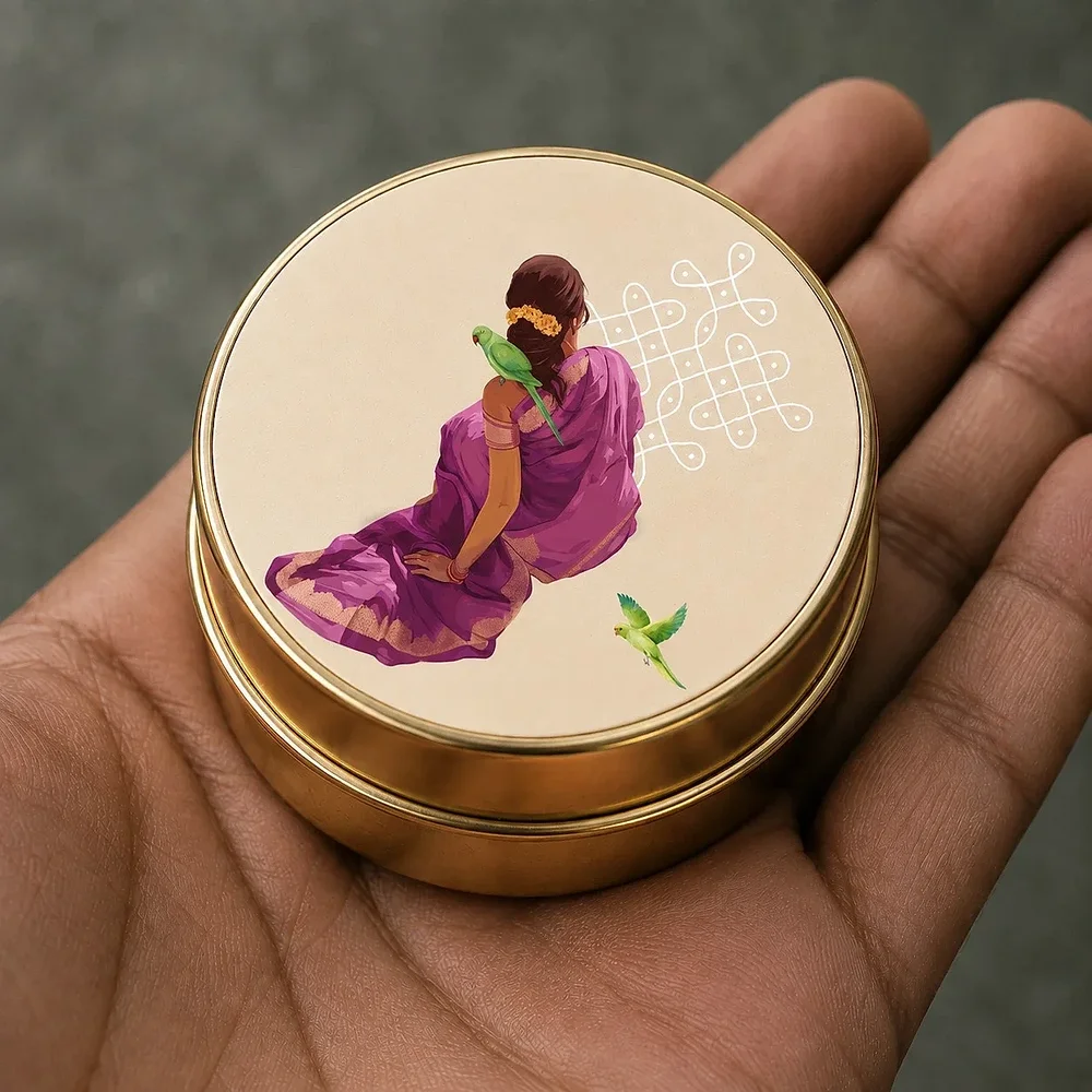 Brass Container 2.5 Inch - Home & Kitchen by Aykya Boutique