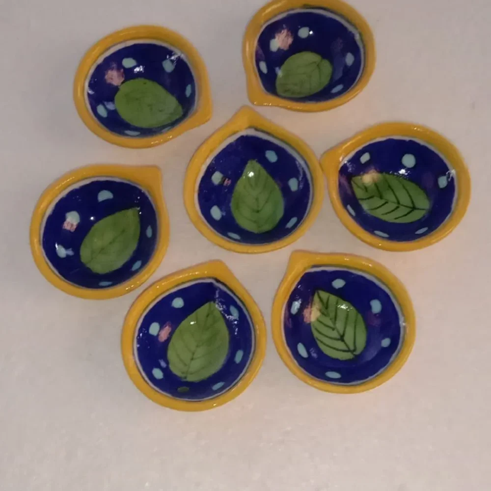 Multicolor Ceramic Decorative Diyas - Home & Kitchen by Kapishreshth Traders