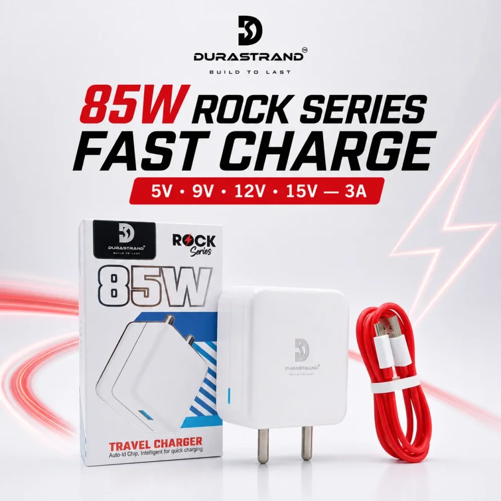 Durastrand 85W Rock Series Travel Charger with Data Cable - Electronics & Electrical by Syncore Technologies