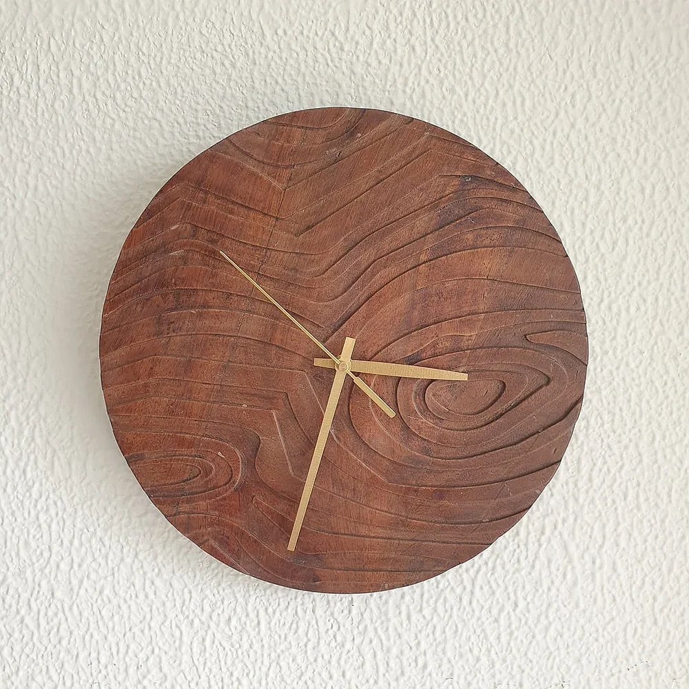 Decorative Analog Wooden Clock - Home & Kitchen by Wooden Owl Design Pvt. Ltd.