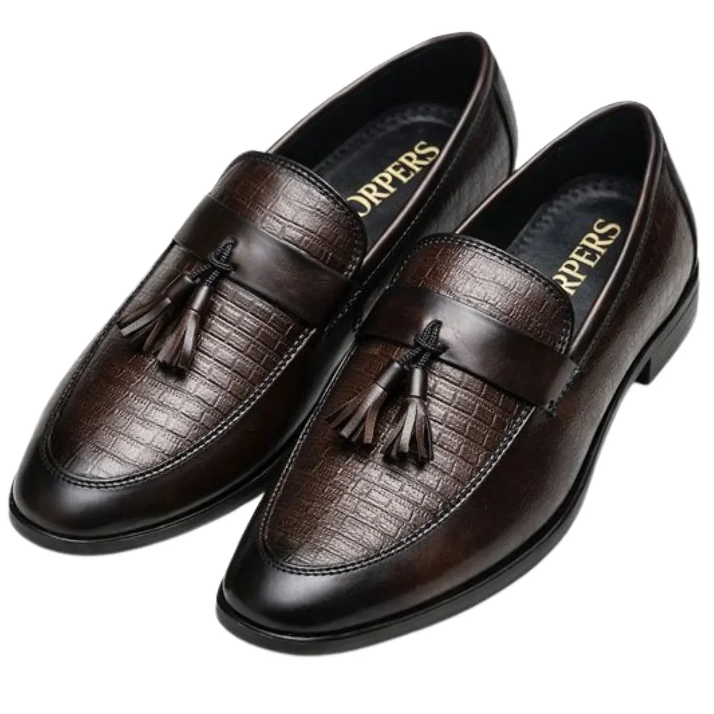 ORPERS Men's Brown Leather Tassel Loafers Size 6 - Footwear, Bags & Leather Goods by Axus Align