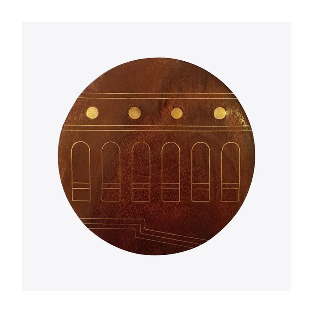 Tarkashi Craft Polished Coasters - Home & Kitchen by Wooden Owl Design Pvt. Ltd.