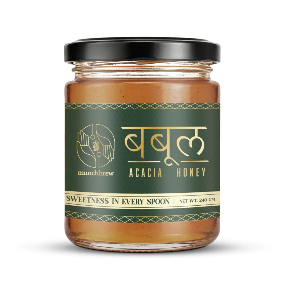 Munchbrew Acacia Babool Honey 240g Glass Jar - Food & Agriculture by Innoskape India Pvt. Ltd.