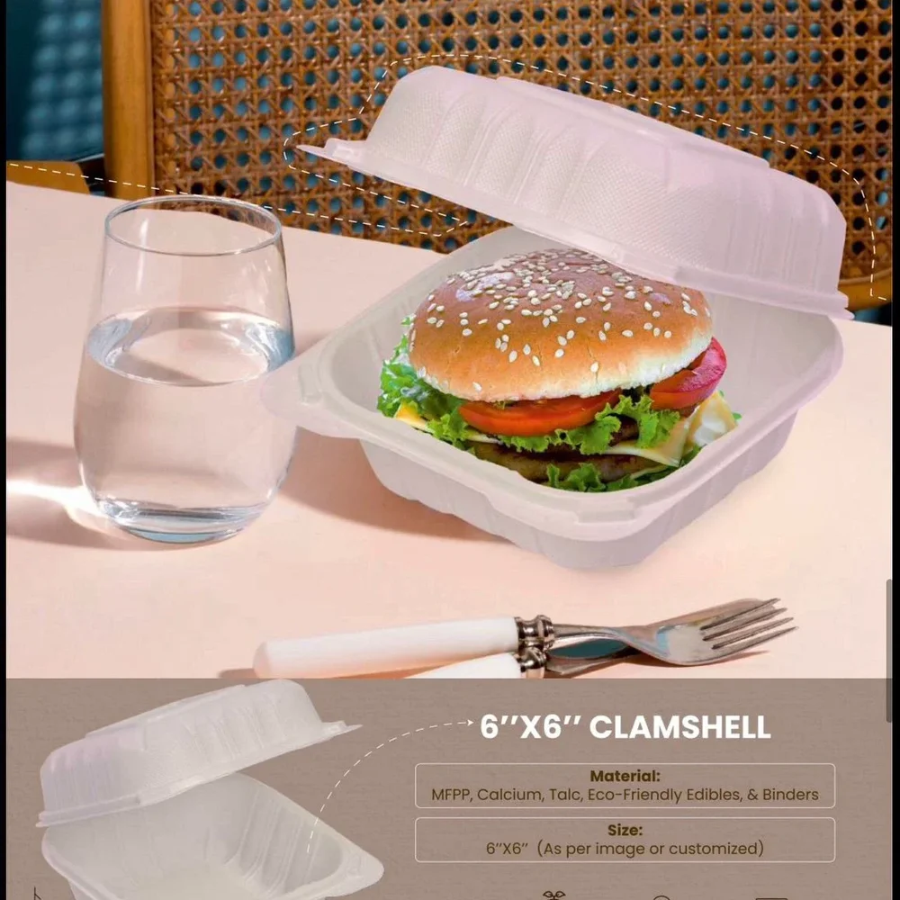 Zaika Plastopacks 6"x6" MFPP Eco-Friendly Clamshell Box - Packaging & Printing by Zaika Plastopacks