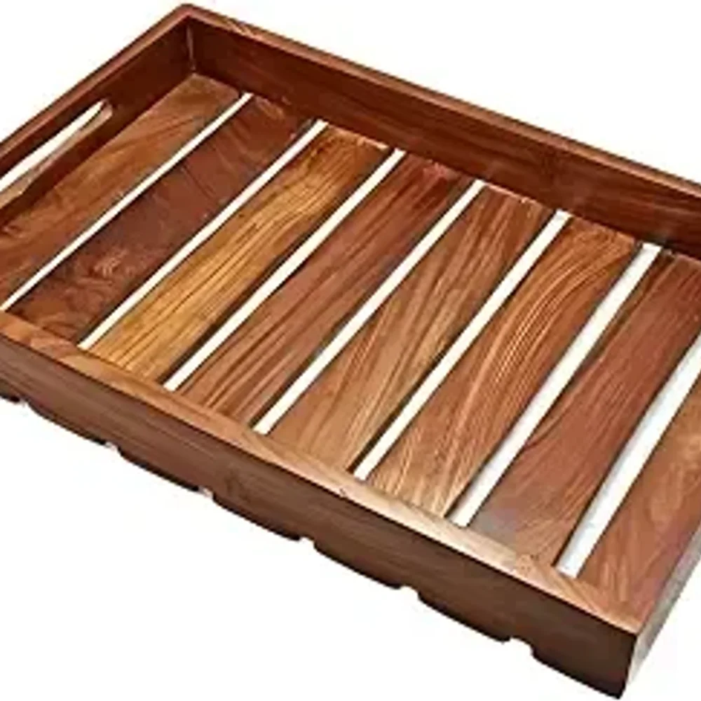 Sheesham Wood Serving Tray - Home & Kitchen by Gitanshi Handicraft