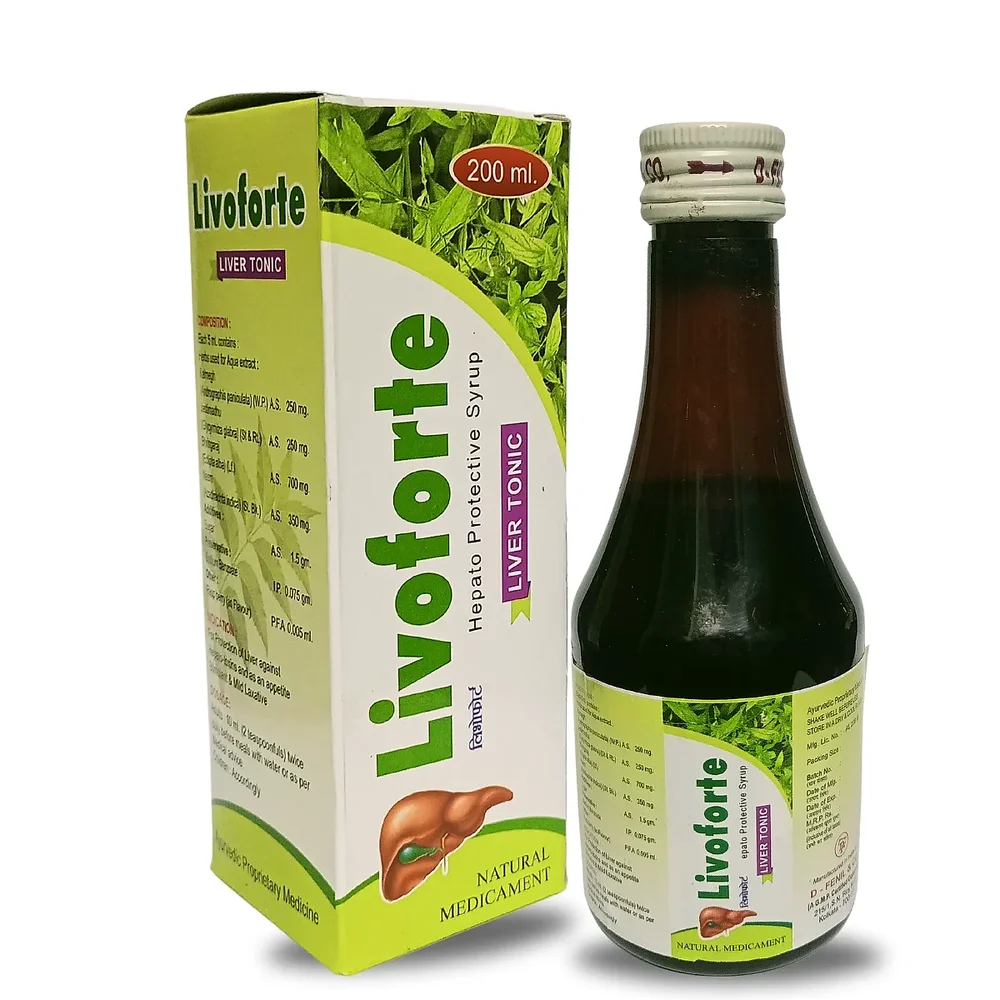 Livoforte Ayurvedic Liver Tonic Syrup 200 ml - Healthcare & Medical by M/S. D-Fenil & Co.
